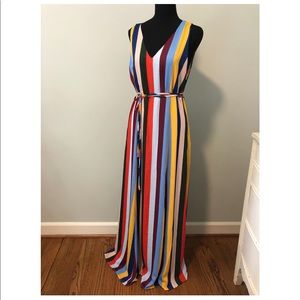 NWT stripped silk maxi dress